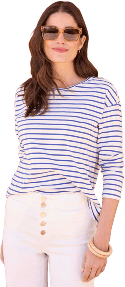 J.McLaughlin Women's Nico T-Shirt in Stripe