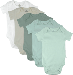 HonestBaby 5-Pack Organic Cotton Short Sleeve Bodysuits