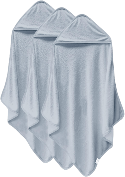 Cosy Family 3 Pack Baby Hooded Towels, Rayon Made from Bamboo, Ultra Soft Unisex Bath Towels for Babies,Toddler,Infant - Newborn Essential - Ultra Absorbent Toddler Towels for Baby Boy Girl - Grey