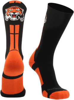MadSportsStuff Tigers Logo Athletic Crew Socks