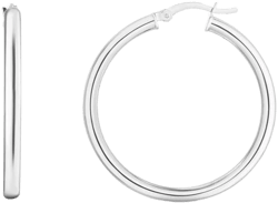Sterling Silver Tube Hoop Earrings