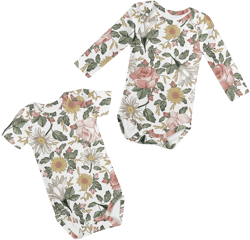 Sweet Jojo Designs Girl's Vintage Floral Bodysuit Onesies (2 Pack)