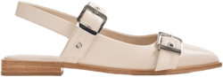 Quince Women's Italian Leather Slingback Flats with Bold Buckle