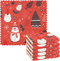 10 Pack, Christmas Thick Dish Towel, 11 * 11 Inch Square Dishcloth, Dish Towel, Sink Or Kitchen Stove Cleaning Cloth, Antibacterial Washable Cleaning Scouring Pad.
