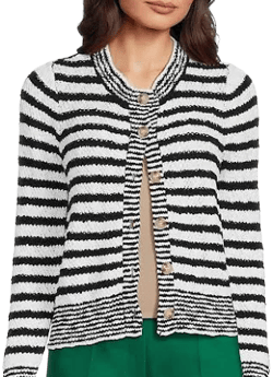 Design History Women's Striped Cotton Blend Cardigan