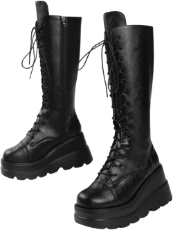 Gothniero Women's Mid Calf Platform Boots
