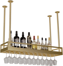 Ceiling Wine Glass Rack,Ceiling Mounted Wine Glass Drying Rack,Hanging Wine Glasses Storage Hanger Organizer for Home Bar and Restaurant (Color : Gold, Size : 60cm)
