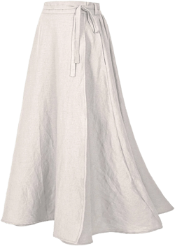 Vintage A-Line Linen Wrap Maxi Skirt