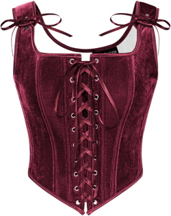 Scarlet Darkness Women's Renaissance Velvet Lace Up Overbust Corset Top