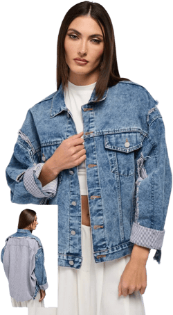 Akira Hybrid Oversized Denim Jacket