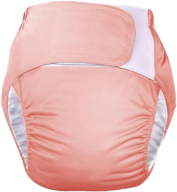 DEEYOTA Adult Velcro Cloth Diaper,Adult Diaper Cover for Incontinence,Leak-Proof,Adjustable and Easy to Put on and Take Off,Suitable for Bedridden,Elderly and Incontinent People(Add a Diaper) Peach L
