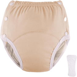 Pocket Nappies,Unisex Incontinence Cloth Diapers,Incontinence Diapers for Adults and The Elderly,Pure Cotton Diapers,Washable and Reusable,Unisex Diaper Underwear,Orange Orange Large