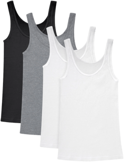 Hanes Women's Originals Pack Soft Cotton Rib Tank Tops (4-Pack)