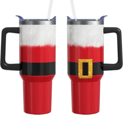 Christmas Gifts 40 Oz Tumbler with Handle and Straw, Red Xmas Santa Claus Clothes Stainless Steel Insulated Cup Water Bottle, Holiday Gifts for Women Men (1PC) clothes tumbler-01 40 oz