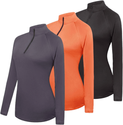 Real Essentials Women's Dry-Fit Long Sleeve Quarter Zip Pullover