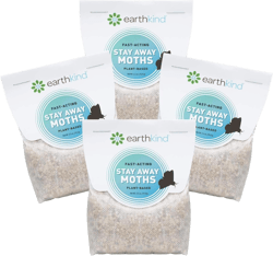 EarthKind Stay Away Moths - Moth Deterrent for Closet, Pantry & More - DIY Pest Control Pouches for Moths - with Cedarwood Oil & Geranium Oil - 4-Pack 1 Count (Pack of 4)