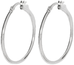 Brilliance Fine Jewelry Women's Sterling Silver Hoop Earrings