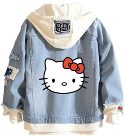 Hello Kitty Y2k Denim Jacket Hoodie
