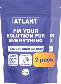 ATLANT Stain Remover (32 Oz) Unscented Magic Powder Oxygen Bleach Color Safe Limescale Animal Odor Eliminator Baby, Laundy and Kitchen Essentials (2 pack)