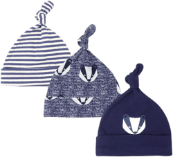 Mom’s care Baby Hat for Newborn Boys/Girls 100% Cotton Adjustable Knot Hats, 3 Pack