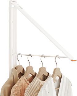 Retractable Clothes Drying Rack,Wall-Mounted Clothes Hanger Rack for Laundry Room,Laundry Drying Rack Wall Mount Space Saving Closet Organizer,Easy Installation Aluminium Dryer 1pcs White 1 Rack White