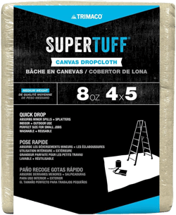 Trimaco 58905 SuperTuff 8 oz Premium Contractor Grade Heavyweight Canvas Drop Cloth, 4-feet x 5-feet