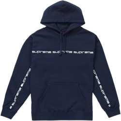 Supreme Text Stripe Hooded Sweatshirt