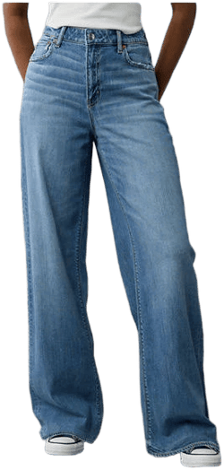 Ae Dreamy Drape Stretch Super High-Waisted Baggy Wide-Leg Jean