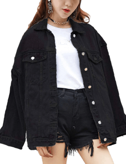 Omoone Women's Oversized Mid Long Denim Jacket