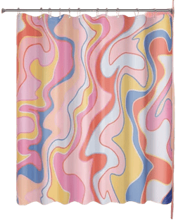 AmazerBath Abstract Pink Cloth Shower Curtain Sets