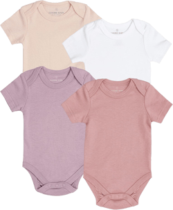 Baby Classic Bodysuit Set, 100% Cotton Boy Girl Unisex Onesie, 4 Pack Pink Combo - Short Sleeve 4pk Preemie