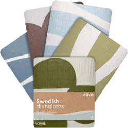 Swedish Dishcloths 5 Pack | Reusable Paper Towels | Eco-Friendly Cleaning Cloths | Designer Prints | Absorbent Natural Cellulose & Cotton | Sustainable Kitchen Sponge Cloth | Washable Modern Abstract