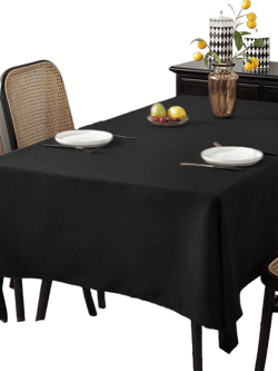 Solid Color Tablecloth, Black Simple Polyester Table Cover For Home