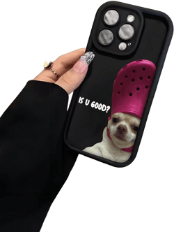 Apple 1pc Funny & Melancholic Dog Printed Frosted TPU Phone Case Compatible With IPhone, Soft Anti-Shock And Waterproof Protection