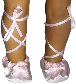 Pink Satin Ballet Slippers with Rose