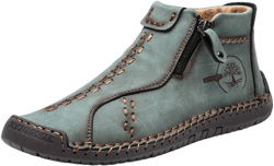 TENVEBLE Women's Medieval Leather Slip-On Boots