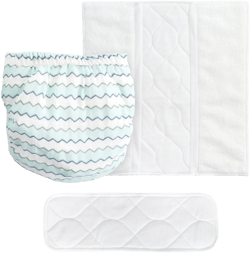 Smartnappy Cotton Muslin by Amazing Baby NextGen Hybrid Cloth Diaper Cover + 1 Bi-fold Reusable Insert + 1 Reusable Booster