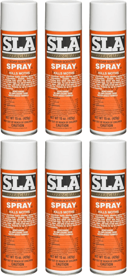 Reefer Galler SLA Cedar Scented Moth Repellent Spray, Kills Moths, Bed Bugs, and Pests on Contact, 15 oz (Pack of 6)