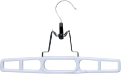 DEILSY™ Pants Hangers Skirt Hanger Pant with Locking Hook Versatile Skirt Hangers for Closet Organization White Jean for Men and Women Heavy Duty 10 Pack