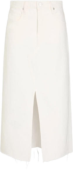 FRAME Women's Midaxi Frayed Denim Midi Skirt