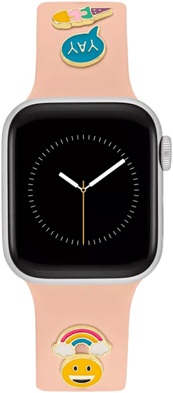 WITHit Blush Smooth Silicone Band with Band Candy Happy Charms designed for Apple Watch® 42mm (Series 1-3 only) & 44/45/46/49mm (Ultra & Ultra 2)