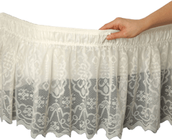 Collections Etc Lace Trimmed Bed Wrap Ruffle Bed Skirt