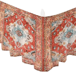Red Boho Adjustable Elastic Bed Skirt