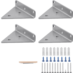 Floating Shelf Bracket for Wood Shelf 4 Pcs, 4 x 3 inches Small Triangle Brackets for Small Floating Wood Shelves, Silver Floating Shelves Brackets Set for Shelves with 2 inches Anchor Screws Gray - 4inch
