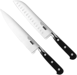 Cooks Standard High Carbon Stainless Steel Knife Set 2-Piece, 8" Chef s Knife and 7" Santoku Knife Classic Sharp Kitchen Knives Set, Ergonomic Handle