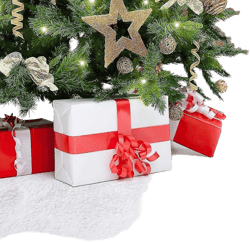 24 inch White Faux Fur Tree Skirt