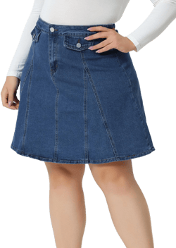 Agnes Orinda Women's Plus Size Casual A-Line Denim Skirt