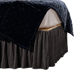 HiEnd Accents Stella Faux Silk Velvet Bed Skirt