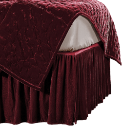 HiEnd Accents Stella Faux Silk Velvet Bed Skirt