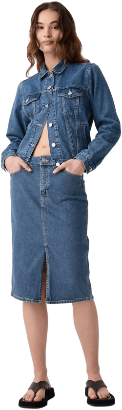 Gap Women's Denim Midi Pencil Skirt